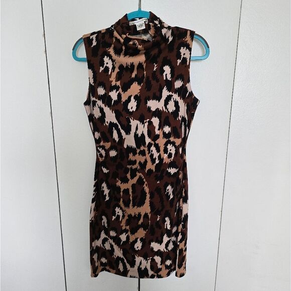 Diane Von Furstenberg Brown and Black Patterned Dress - Picture 1 of 5